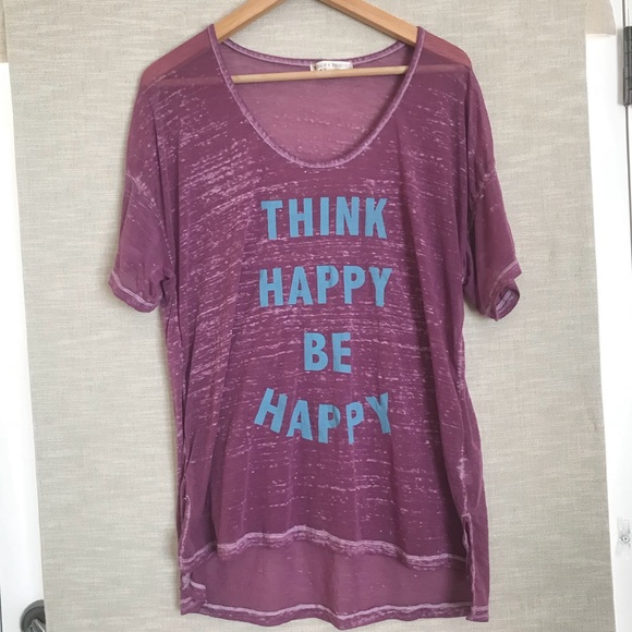 🦋Threads 4 Thought purple burnout graphic T SZ. L - Picture 1 of 4